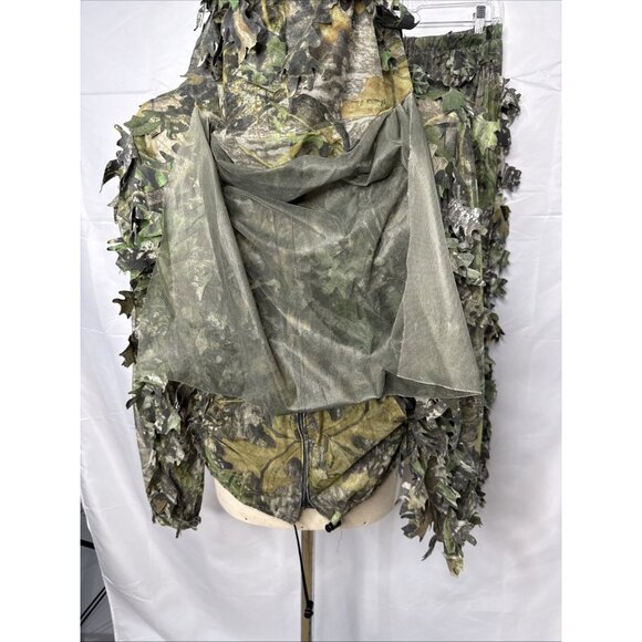 Mossy Oak Ghillie Suit Mens Small Medium Underbrus Full Zip Hoodie Pants Hunting - Picture 3 of 8